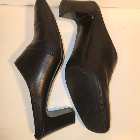 LIFESTRIDE BLACK LEATHER OPENBACK SLIDES SIZE 7 - Picture 9 of 15